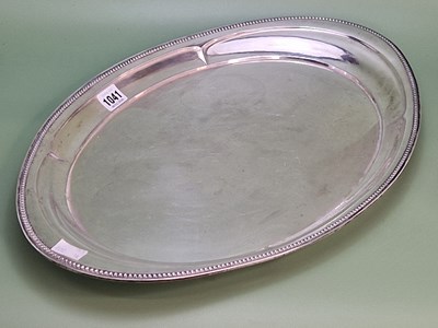 Lot 1041 - A German 800 silver two handled oval tray with...