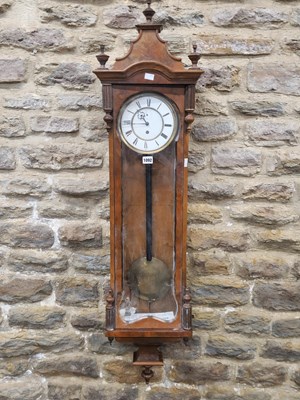Lot 1092 - A glazed walnut cased Vienna regulator, the...