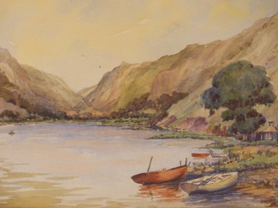 Lot 1094 - H A Luxford (20th century), fishing boats on a...