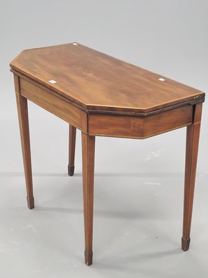 Lot 1307 - A George III satinwood banded mahogany tea...