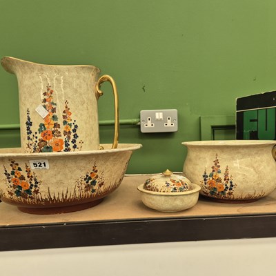 Lot 521 - A Regal Potterywash jug, bowl, soap dish and...