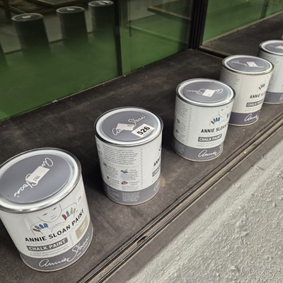 Lot 526 - Five litre cans of Annie Sloan paint in shades...