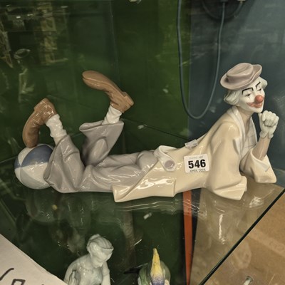 Lot 546 - A Lladro figure of a reclining  clown with a...