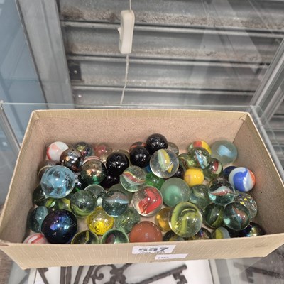 Lot 557 - A collection of glass marbles