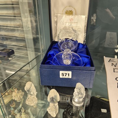 Lot 571 - Three Lalique animals together with a boxed...