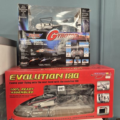 Lot 597 - Boxed Gyrotor and boxed Evolution 180 helicopters