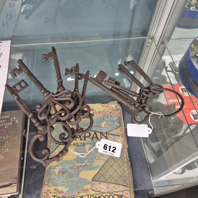 Lot 612 - Ten vintage iron keys