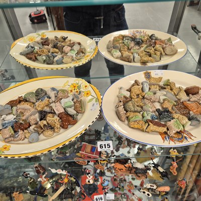 Lot 615 - Two platters full of Wade Whimsies