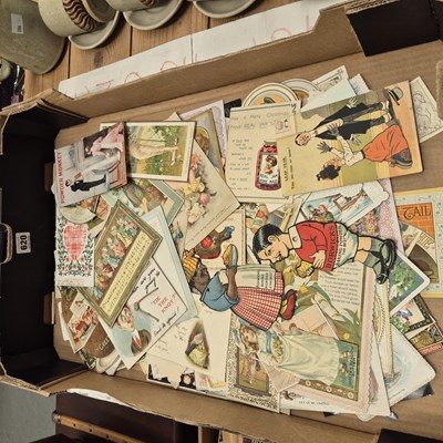 Lot 620 - Postcards, advertising ephemera, valentine and...