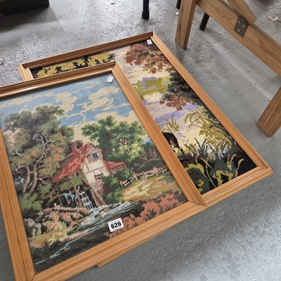 Lot 626 - Two framed Berlin woolwork pictures