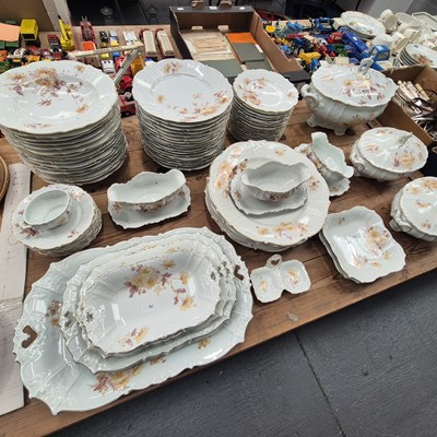 Lot 630 - A German floral decorated dinner service