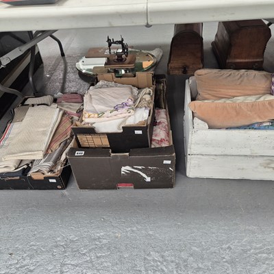 Lot 640 - Cushions, textile panels and offcuts together...