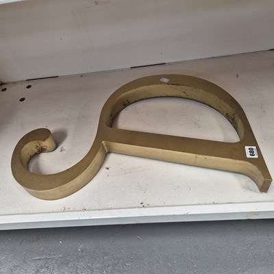 Lot 680 - A gilt metal S D wall mounting monogram