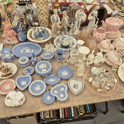 Lot 687 - Wedgwood blue jasper wares, Old Royal and...