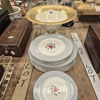 Lot 692 - A gilt porcelain comport together with Doulton...