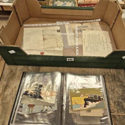 Lot 695 - A folder of early 20th century Japanese...