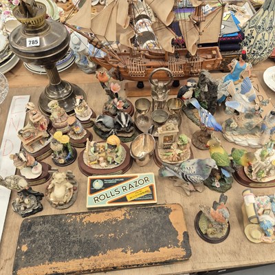 Lot 785 - Bird and animal figurines, an electroplate...