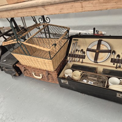 Lot 790 - Three picnic sets with some fittings together...