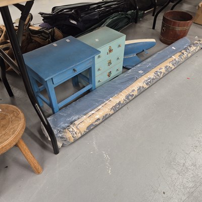 Lot 814 - An oak milking stool, a child's table and...