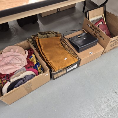 Lot 820 - Horse racing silks, a handbag, textile panels,...