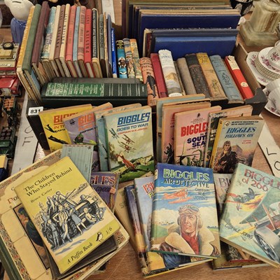 Lot 831 - 'Biggles' books, childrens books, film preview...