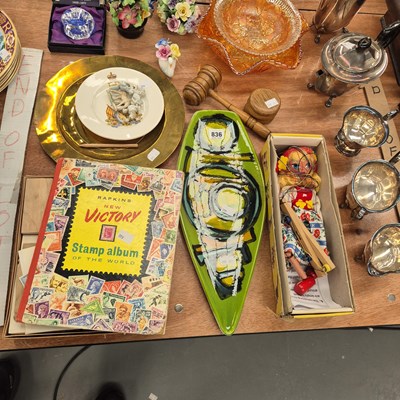 Lot 836 - A Poole dish, a Pelham puppet, an electroplate...