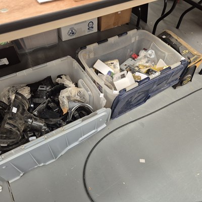 Lot 837 - Door locks, plastic guttering , an electric...