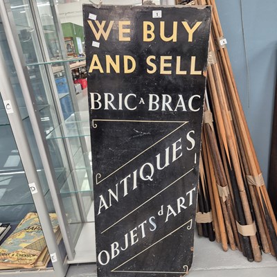Lot 1 - A vintage antique shop sign
