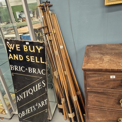 Lot 4 - A large collection of vintage snooker cues and...