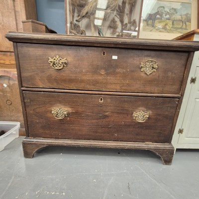 Lot 34 - A Georgian two drawer chest H 81 W 104 D 60cm