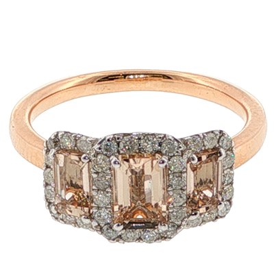 Lot 1119 - Hallmarked 9ct rose gold and white gold Art...