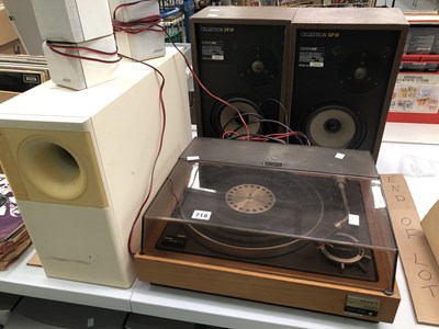Lot 718 - A Sony 5520 record deck, a pair of Celestion...