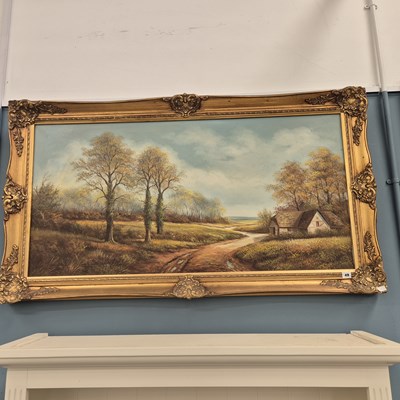 Lot 49 - A large gilt-framed oil on canvas