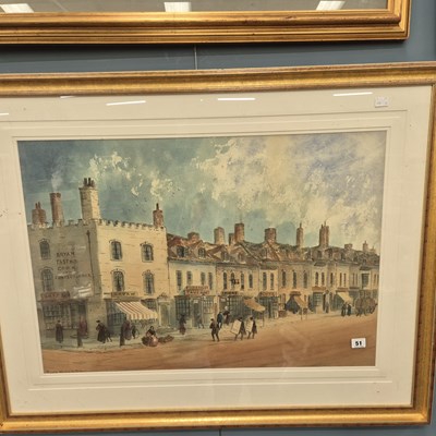 Lot 51 - Two watercolours, Birmingham street scenes,...