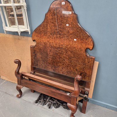 Lot 53 - A walnut single bed frame H 141 W 204 D 93cm