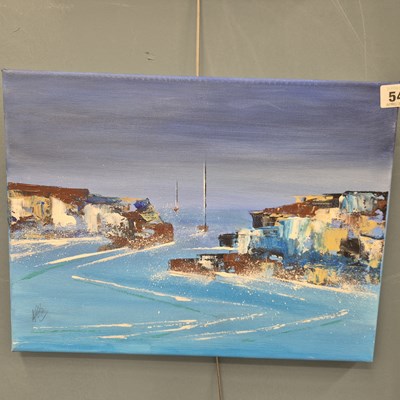 Lot 54 - Two contemporary acrylic on canvas paintings