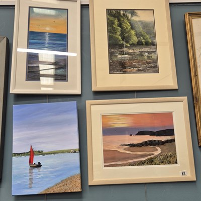 Lot 62 - Four 20th century coastal scene paintings