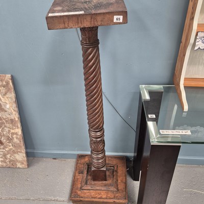 Lot 65 - A hardwood urn stand H 125 W 36 D 38cm