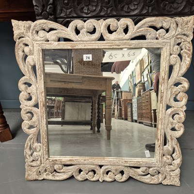 Lot 74 - A painted frame wall mirror 65 × 65cm