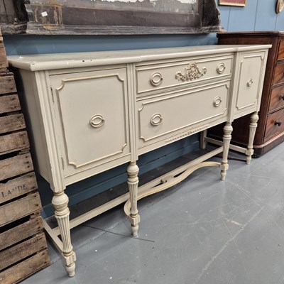 Lot 79 - A Regency-style painted sideboard H 95 W 168 D...