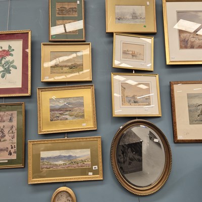 Lot 84 - Five early 20th century watercolours, a print...