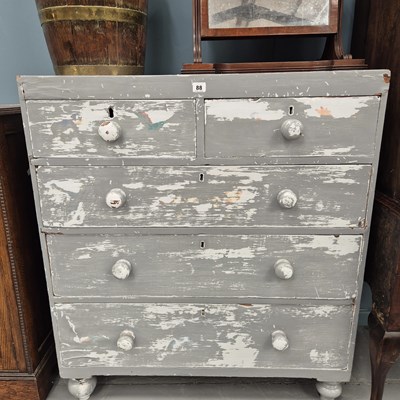 Lot 88 - A Victorian painted chest of drawers H 105 W...