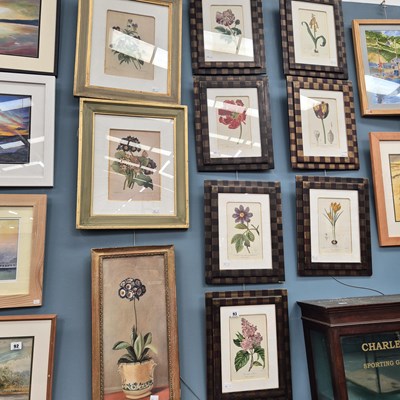 Lot 93 - A set of 18th century style floral prints, and...