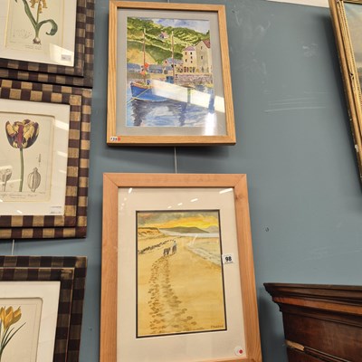 Lot 98 - Two coastal scene watercolours
