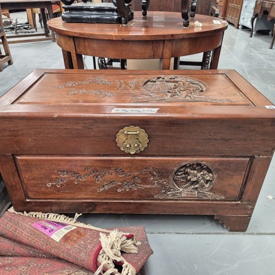 Lot 99 - A camphorwood blanket box H 59 W 102 D 53cm