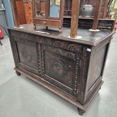 Lot 109 - An 18th century and later oak side cabinet...