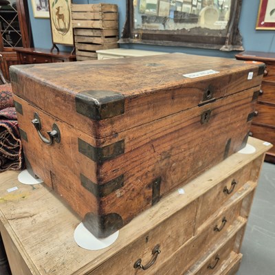 Lot 113 - A 19th century brass-bound camphorwood...