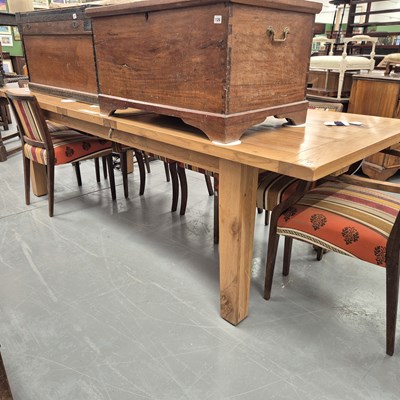 Lot 124 - An impressively large oak extending dining...