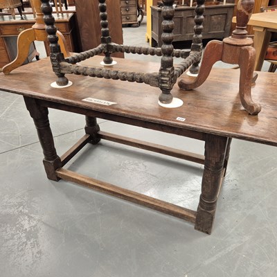 Lot 131 - A small 19th century oak refectory-type table...
