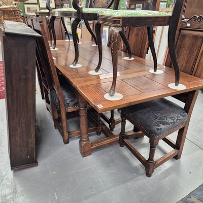Lot 134 - A large bespoke oak extending refectory-type...